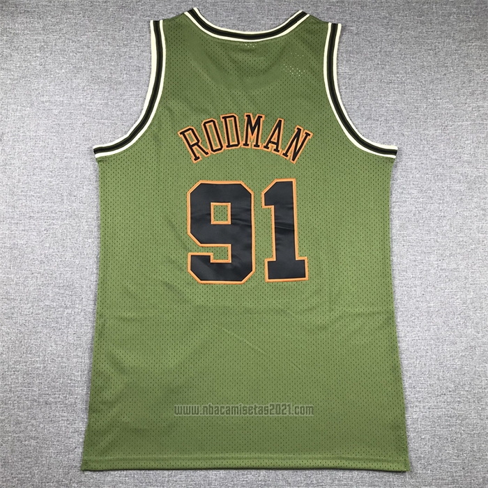 Camiseta Chicago Bulls Dennis Rodman #91 Mitchell & Ness 1997-98 Verde